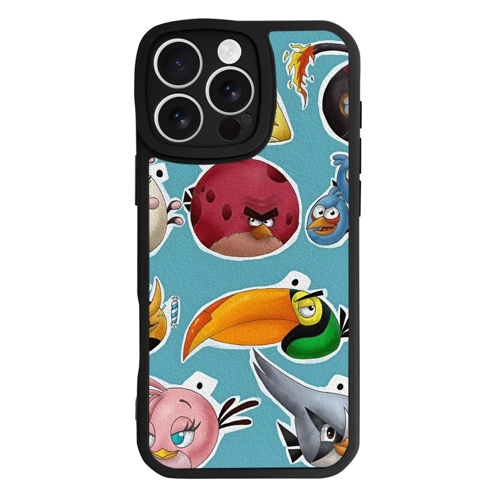 （画像用） Angry Birds アングリーバード 【iPhone 16シリーズ対応】シリコンスマホケース（レザー調） 材質：シリコン